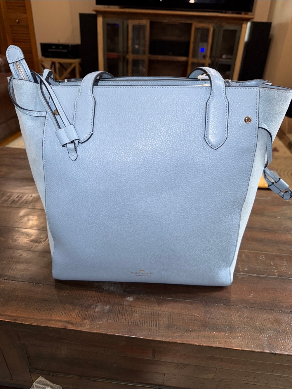 kate spade Light Blue Pebbled Leather Tote